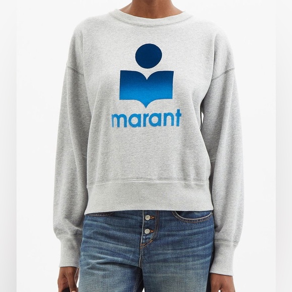 Isabel Marant Tops - Isabel Marant Etoile Moby logo crewneck sweatshirt grey